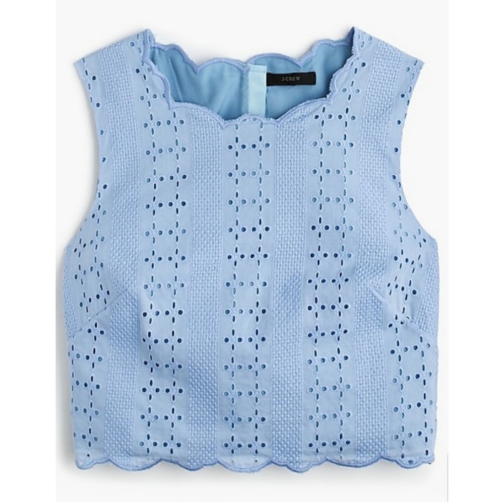 J. Crew Crop Top Scalloped in Eyelet NWT 💙💙💙